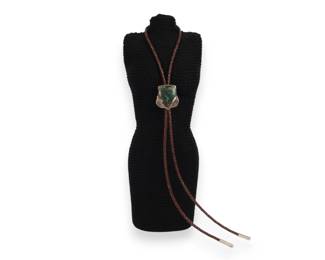 Custom Chyrysocollo Stone & 925 Leaf Bolo Tie by Mod Metal ATL