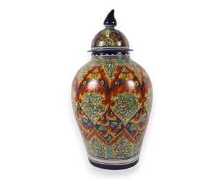 Large Rea Talavera Painted Urn Made in Mexico