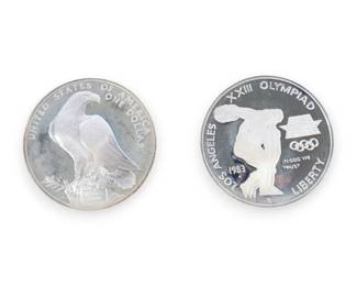 Pair of Los Angeles Olympic Silver Coins