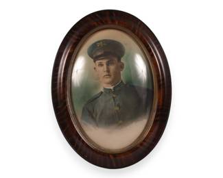 Antique Military Portrait with Frame