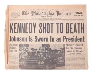 Kennedy Assasination Original Newspaper Headlne