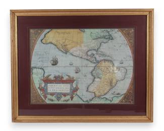 Large Ornate Framed Map Print