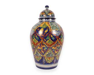 Large Rea Talavera Painted Urn Made in Mexico