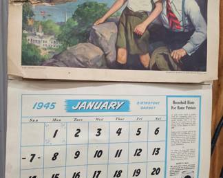 VINTAGE 1945 CALENDAR