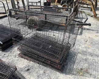 1 STACK OF DOG CRATES