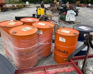 SIX 55 GALLON KUBOTA DRUMS