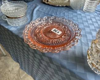 3 PINK DEPRESSION GLASS PLATES