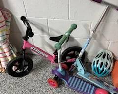 girls scooters and Frozen bike