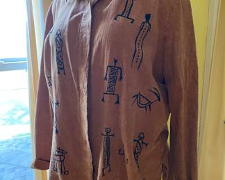Shirt with petroglyph design 