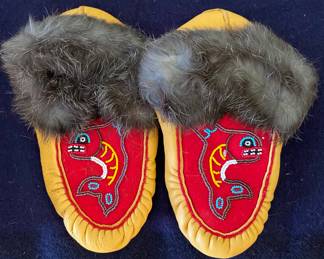 Native American fur lined moccasins