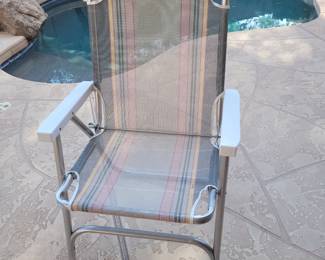 Vintage Aluminum Folding Chair. 4 available