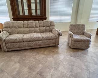 Sofa Bed, Matching Recliner