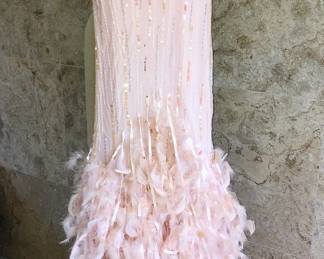 "Ginger" Feather / Beaded  Evening Gown