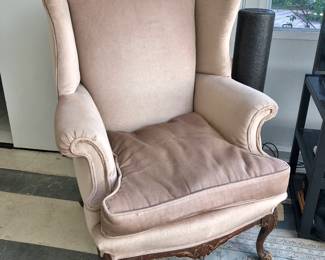 Velvet Wing-back Armchair