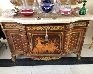 Museum Quality 19th. C. Marble-Top Inlaid Commode w/ Ormolu Mounts, Signed Paul Sormani, Paris,  (1817 – 1866)