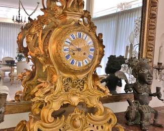 Late-19th. C. Gilt Bronze Mantel Clock