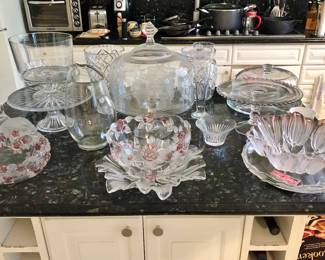 Glass & crystal Serving Pieces, Cake Dishes, etc.