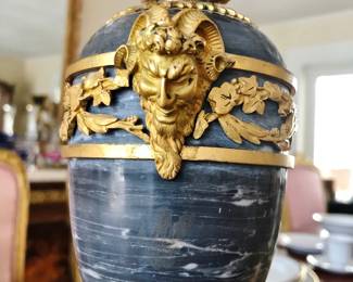 Ormolu Satyr on the Pair of Urn Candelabra