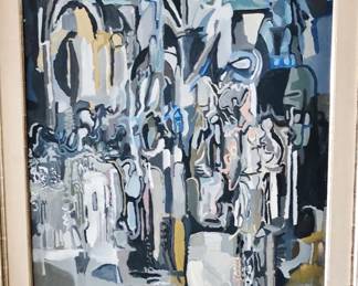 Large Orig. Non-Objective Painting, signed