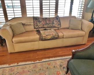 Long Leather Sleeper-Sofa
