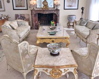 Louis XV-Style Living Room Suite
