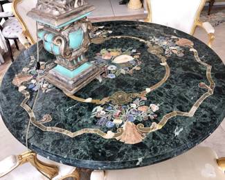 Detail: Pietra Dura Marble Table Top