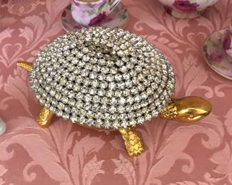 Hollywood Regency "Diamond" Turtle Table Bell