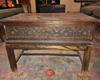 Antique English Dark Oak Bible Box