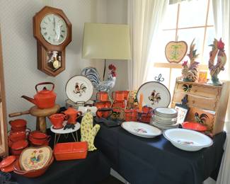 Metlox Rooster Dishes and Rooser Kitchen Items