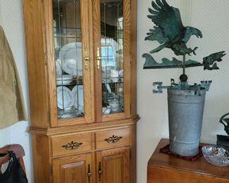 Lighted corner cupboard