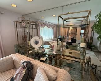 BRASS & GLASS MODERN WALL UNIT