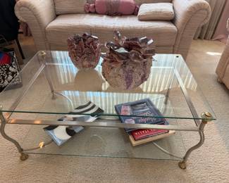 GLASS & BRASS COFFEE TABLE