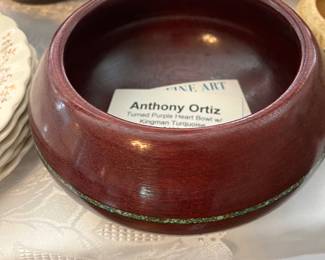 Wood/turquoise bowl
