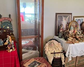Curio, ottoman, vintage stroller