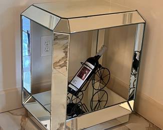 Modern Mirrored Square Side Table