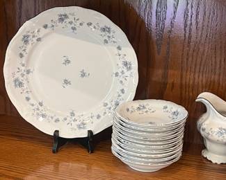  Vintage Haviland Blue Floral Dish Set