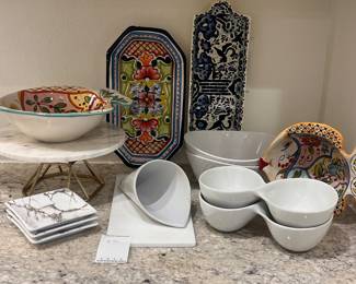 Painted Dinnerware and Serving Dishes