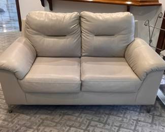 Contemporary Leather Loveseat
