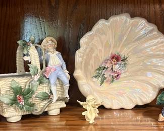 Vintage Delft and Dresden Style Figurines, More