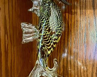 Vintage Handcrafted Glass Sea Horse Sculpture, Webb Decanter