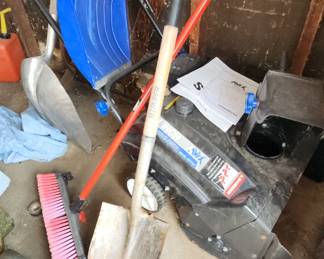 Snowblower and shovels