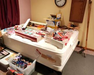 Queen Bed set and Nebraska collectibles