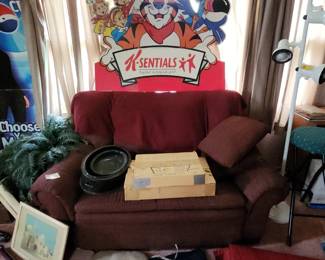 Loveseat with pullout bed.