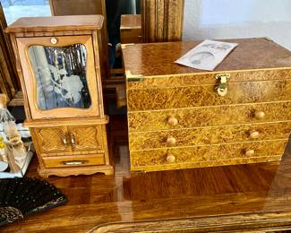 Jewelry boxes with costume Jewelry.