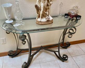 Glass & Wrought iron foyer/sofa table