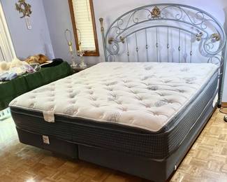 NICE Beauty Rest Silver, King Size Mattress, Box spring and headboard. Selling together as one, donate or resell what you don't need.