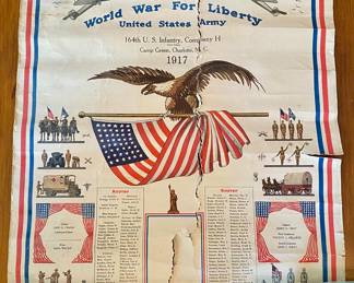 Original 1917 World War for Liberty poster. Torn, maybe repairable?