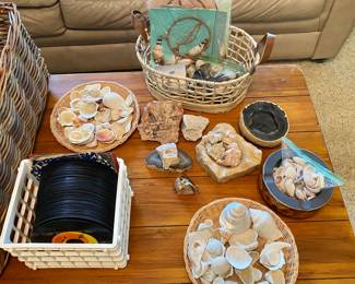 More 45 records and shell decor