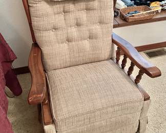 Vintage Quality Clean wood and cloth rocker