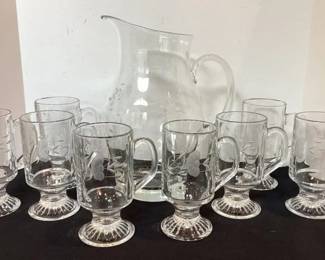 Princess House Irish Coffee glasses & pitcher